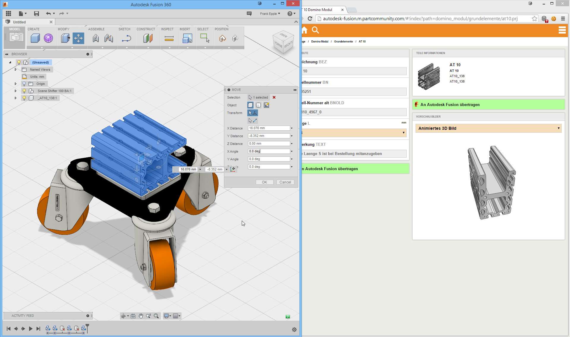 parts4cad App per Autodesk Fusion 360