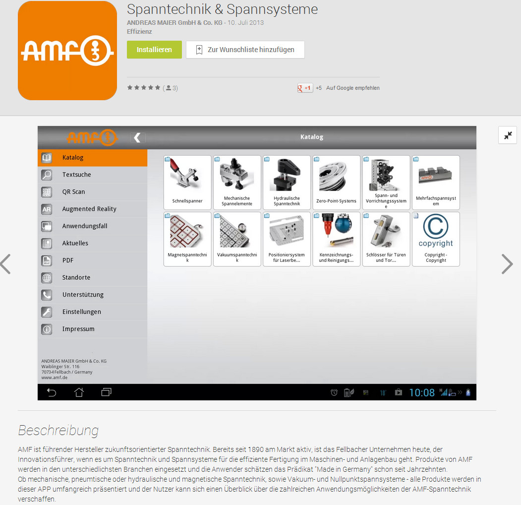 3D CAD Modelle App von AMF powered by CADENAS