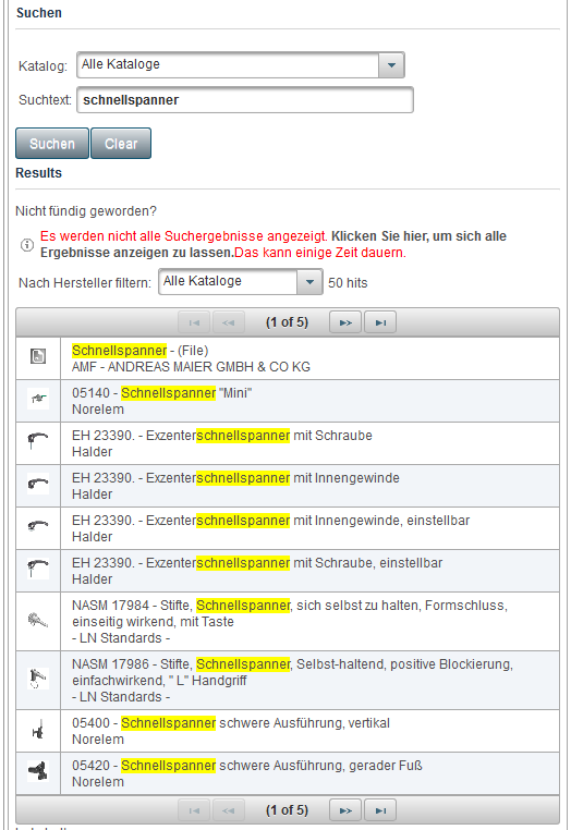 PARTcommunity 3.0中搜索定义被高亮显示