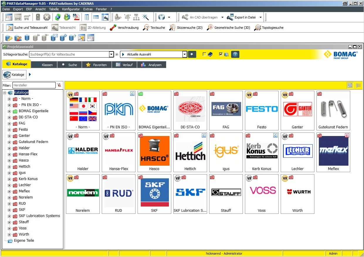 PARTsolutions Integration in die BOMAG Systemumgebung