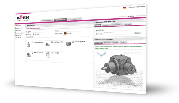 3D CAD Downloadportal von ATEK