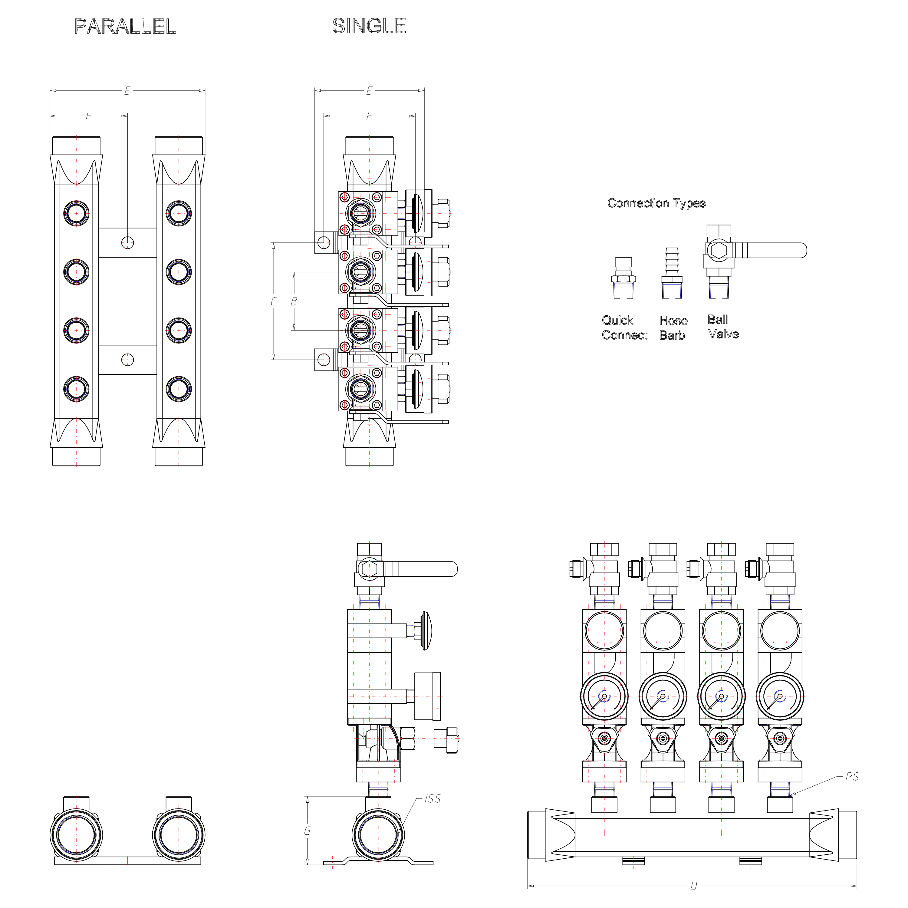 Burger & Brown Engineering Smartflow® Manifold 2D View powered by CADENAS