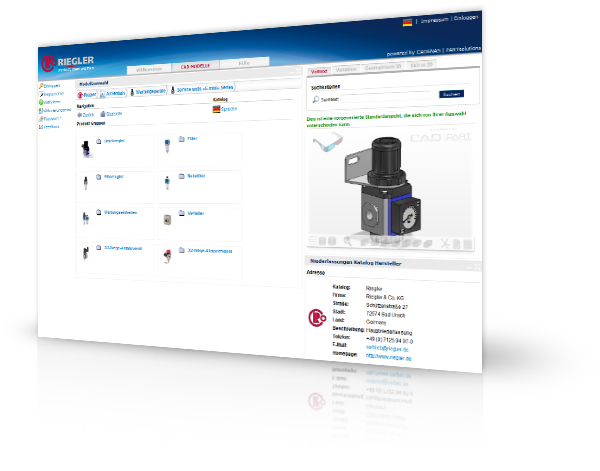 Riegler 3D CAD Downloadportal von CADENAS
